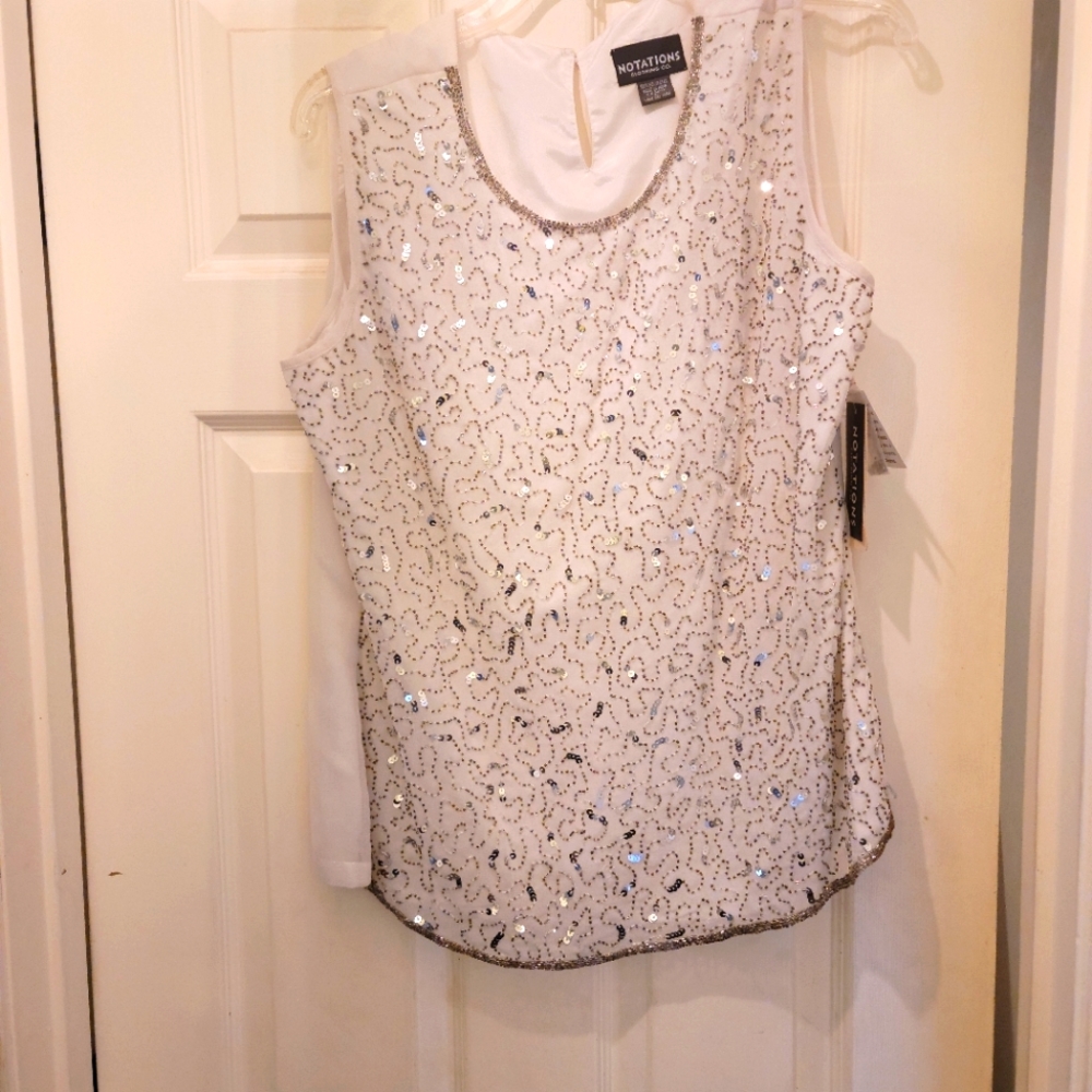 Notations Sequin Front Top NWT